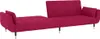 vidaXL Schlafsofa 2-Sitzer mit 2 Kissen Weinrot Samt Produktbild-Vorschau 4