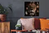 MuchoWow® Poster Blumen - Löwe - Dschungel 50x50 cm - Produktbild-Vorschau 2