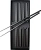 5 Paar Essstäbchen Schwarz Edelstahl Chopsticks Sushi Produktbild-Vorschau 3