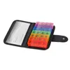 Pillenbox 7 Tage 4 Fächer mit Schwarzen Etui Pillendose Produktbild-Vorschau 2