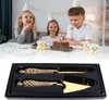 Set di coltelli e posate da portata color oro con incisione Anteprima dell’immagine prodotto 4