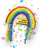 Regenbogen Pinata bunt 58 x37cm Kinder Partyspiel Produktbild-Vorschau 1