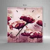 Wanduhr - Quadrat - Glasuhr - Mohn Blume Wiese - 40x40cm - Produktbild-Vorschau 3