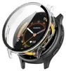 A clear protective case is shown covering a smartwatch.