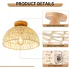 JDONG Deckenleuchte Wohnzimmer Rattan, Ø30CM,E27 Produktbild-Vorschau 4