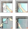 Illustrations showing the steps to install a mosquito net on a window. Produktbild-Vorschau