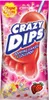The image shows the packaging of Chupa Chups Crazy Dips strawberry flavored popping candy and lollipop. Produktbild-Vorschau