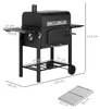 Holzkohlegrill BBQ-Grill Smoker, verstellbares Kohlefach, Produktbild-Vorschau 3