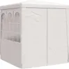 A white party tent with windows and closed doors, shown from a three-quarter angle against a white background. Produktbild-Vorschau