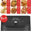 Collage of food images and the top part of an air fryer with its control panel. Produktbild-Vorschau
