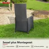 Polyrattan Gartenstuhl verstellbar Relaxsessel Schwarz Produktbild-Vorschau 22