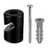 3er PACK I Porzellan Retro Kabelhalter Hook I schwarz Produktbild-Vorschau 3