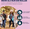 A group of people walking in a forest, with marketing text and icons on the right. Produktbild-Vorschau