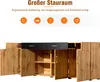 A sideboard with its doors and drawers open, showcasing its storage space. Icons above suggest different uses for the storage. Anteprima dell’immagine prodotto