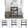 The Living Store Kúpeľňová skrinka s umývadlom z čierneho Náhľad obrázku produktu 9