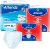 Several packages of Attends Pull-Ons incontinence products are displayed, along with one product laid out. Podgląd zdjęcia produktu