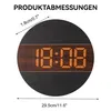 Digitale Holz-Wanduhr mit LED-Anzeige – Groß, rund, 12/24 Produktbild-Vorschau 2