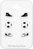 Ohrstecker 925 Sterling Silber mit Fußball Sport Motiven Produktbild-Vorschau 1