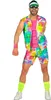 A man wearing a colorful 80s-themed rollerskating costume. Produktbild-Vorschau