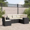 Design 5-tlg. Garten-Sofagarnitur mit Kissen Schwarz Poly Produktbild-Vorschau 1