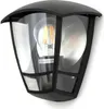 A black outdoor wall light with a clear glass enclosure and an Edison-style LED bulb. Produktbild-Vorschau