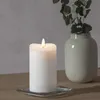 LED Stumpenkerze 'Flamme' - Echtwachs - warmweiße Flamme - H: 14cm - Batteriebetrieb - Timer Podgląd zdjęcia produktu
