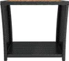 vidaXL Table d'appoint avec plateau en bois noir Poly rotin Voir les images du produit 3