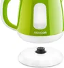 Close-up of a green and white electric kettle and its base. Produktbild-Vorschau
