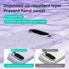 A close-up of a phone case with water droplets on it, with text overlays describing its features. Produktbild-Vorschau