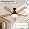 132 cm stropný ventilátor s osvetlením v drevenom dizajne, Náhľad obrázku produktu 3