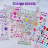 Selbstklebende Glitzersteine, 5 Blatt, bunt, für Bastelprojekte Anteprima dell’immagine prodotto