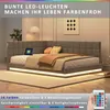 A modern bedroom with a LED-lit bed. Produktbild-Vorschau