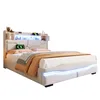 A modern bed with integrated lighting and storage. Voir les images du produit