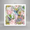 Poster - Poster ohne Rahmen - Vogel Schmetterling Blume - Produktbild-Vorschau 4