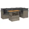 CLORIS 6-tlg. Garten-Sofagarnitur mit Kissen Grau Poly Produktbild-Vorschau 2