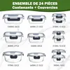 YASHE Boîtes en verre LN-12PCS-Black, 12 pièces, 6,75 L Voir les images du produit 2