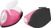 Two views of a pink and white toy iron, one front-facing and one sole-view. Produktbild-Vorschau