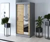 Kleiderschrank mit Spiegel - 90x200cm - Anthrazit Matt & Produktbild-Vorschau 2