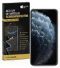 A product box for an anti-spy screen protector for an iPhone 11 Pro, placed next to the phone itself. Produktbild-Vorschau