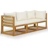 vidaXL 3-Sitzer-Gartensofa mit Auflage Creme Akazie Produktbild-Vorschau 16