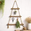 Échelle en bois décorative avec pot de fleurs suspendu, Voir les images du produit 3