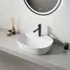 Lavabo su piedistallo bianco in Vetroceramica ovale 50 x 38 Anteprima dell’immagine prodotto 3