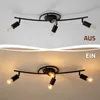 ZMH Deckenleuchte Vintage Deckenlampe Schwarz 4 Flammig E27 Produktbild-Vorschau 7