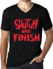 Herren Grafik T-Shirt V-Ausschnitt Klappe halten und fertig Produktbild-Vorschau 1