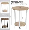 WOLTU Couchtisch rund, Beistelltisch modern, mit 2 Ablagen, Produktbild-Vorschau 3