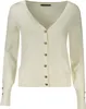 Elegante Damen-Strickjacke Weiß mit V-Ausschnitt & Produktbild-Vorschau 1