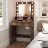 COSTWAY Make-up tafel met LED-verlichting, kaptafel met Productafbeelding-voorbeeld 9