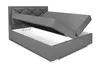 A gray boxspring bed with its storage compartment open, shown against a white background. Produktbild-Vorschau