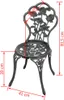 Chaises de bistro lot de 2 Aluminium coulé Vert Voir les images du produit 7