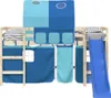 vidaXL Vorhänge für Hochbett mit Tunnel Blau Polyester Produktbild-Vorschau 5